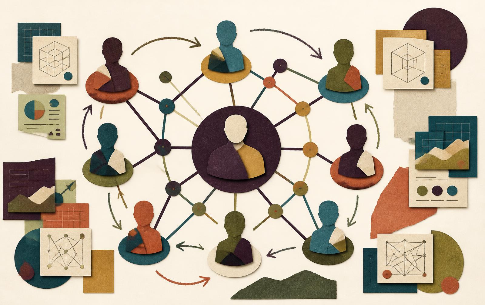 Abstract editorial collage representing the engagement